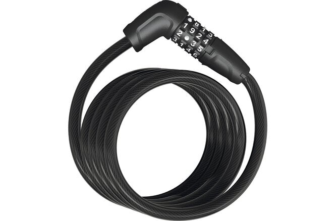 ABUS Spiralkabelschloss Numero 5510C/180 Code mit Halter SCMU 5C schwarz schwarz