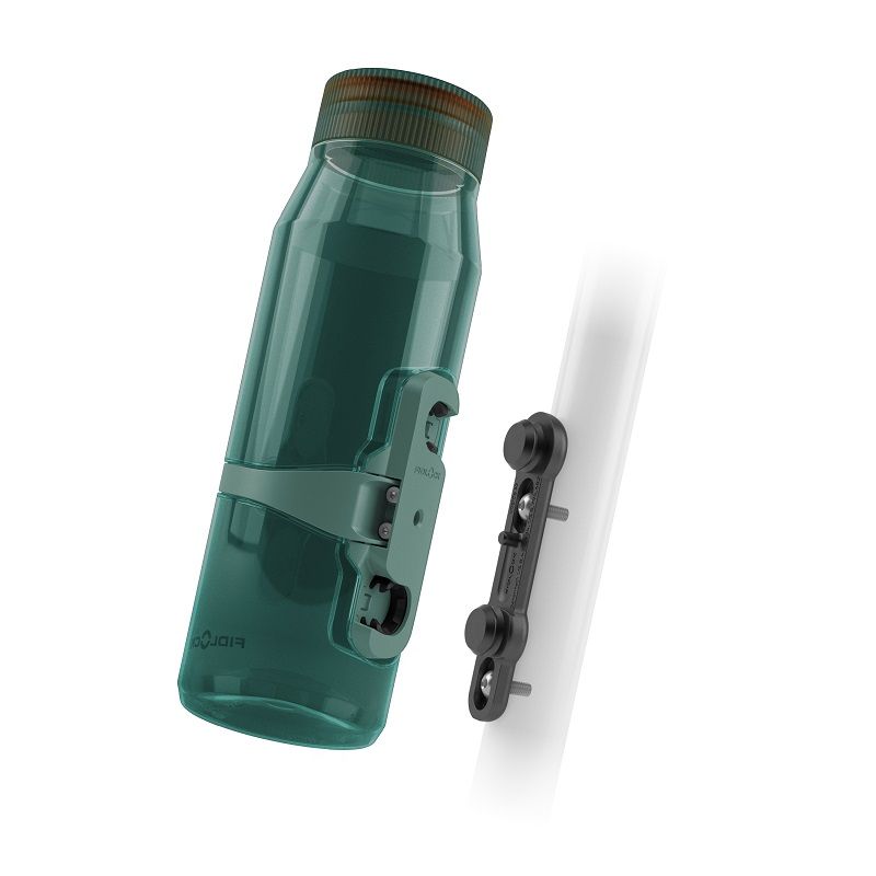 Fidlock TWIST Trinkflasche 700 ml Life – Set (mit Bottle Connector, mit Bike Base). Clear Dark