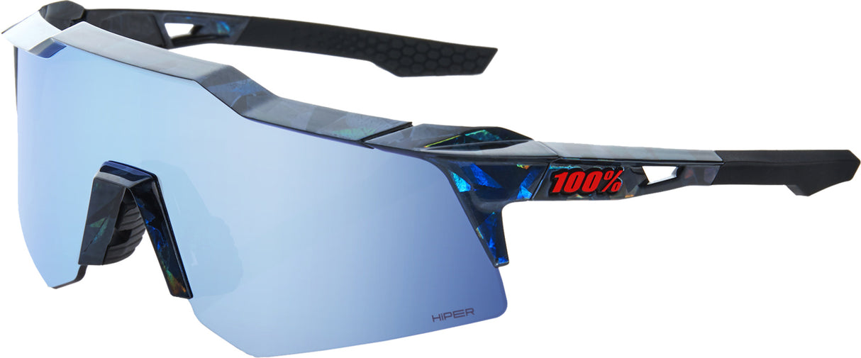 Brille Speedcraft XS -Black Holographic -HiPER Blue Multilayer Mirror Lens
