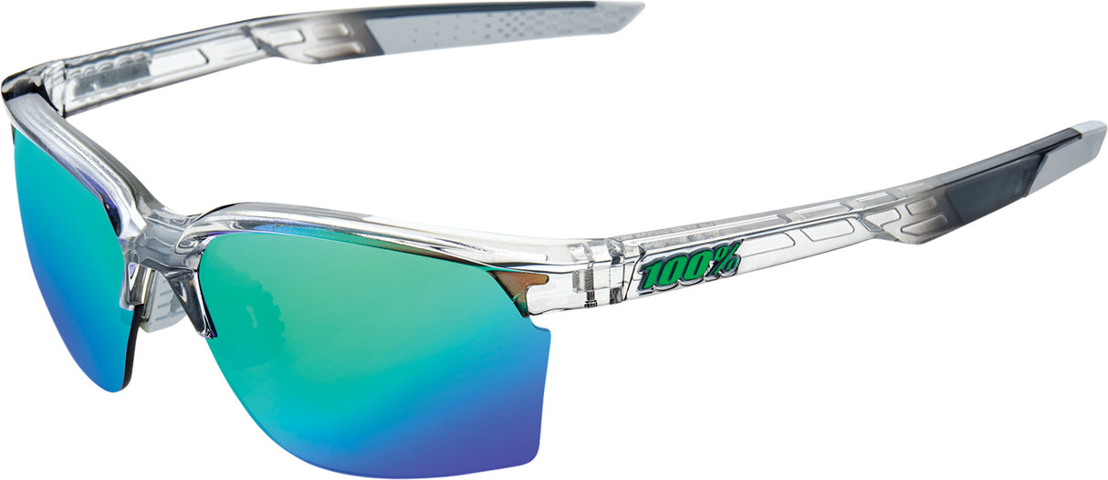 Brille Sportcoupe Polished Translucent Crystal Grey-Green Multilayer Mirror Lens + Clear Lens Included