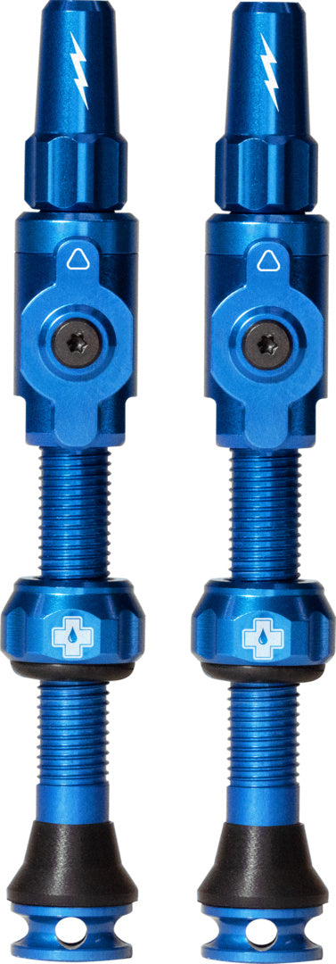 Schlauchlose Ventile Big Bore Lite 75mm Blau