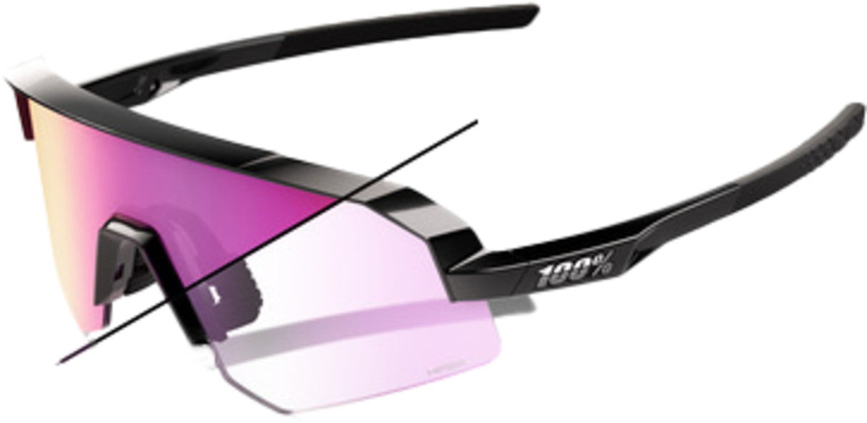 Brille Slendale SL - Gloss Black - Purple Mirror Photochromic Lens