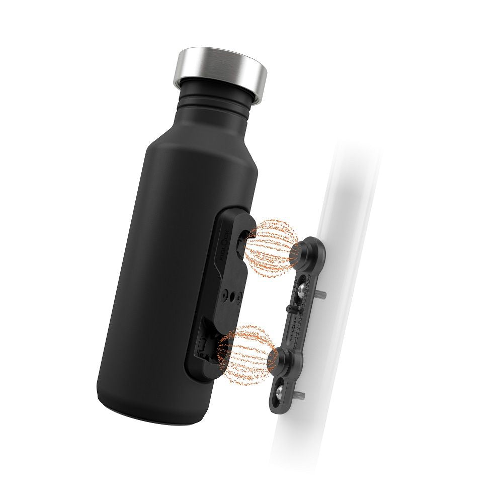 Fidlock TWIST Trinkflasche 600 ml Edelstahl, Set (mit Bottle Connector und Bike Base)