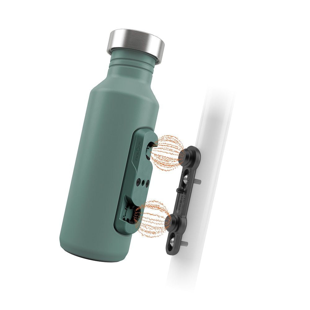 Fidlock TWIST Trinkflasche 600 ml Edelstahl, Set (mit Bottle Connector und Bike Base)