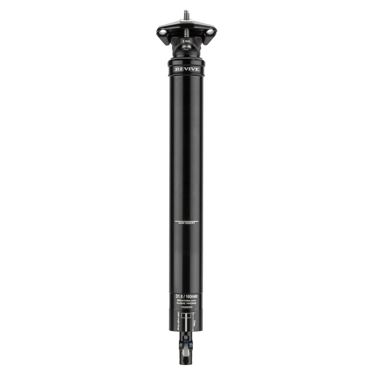 BikeYoke REVIVE Vario-Sattelstütze, 160 mm ohne Hebel 31.6 mm