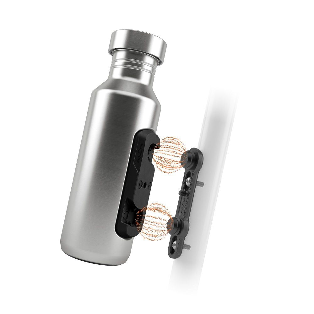 Fidlock TWIST Trinkflasche 600 ml Edelstahl, Set (mit Bottle Connector und Bike Base)