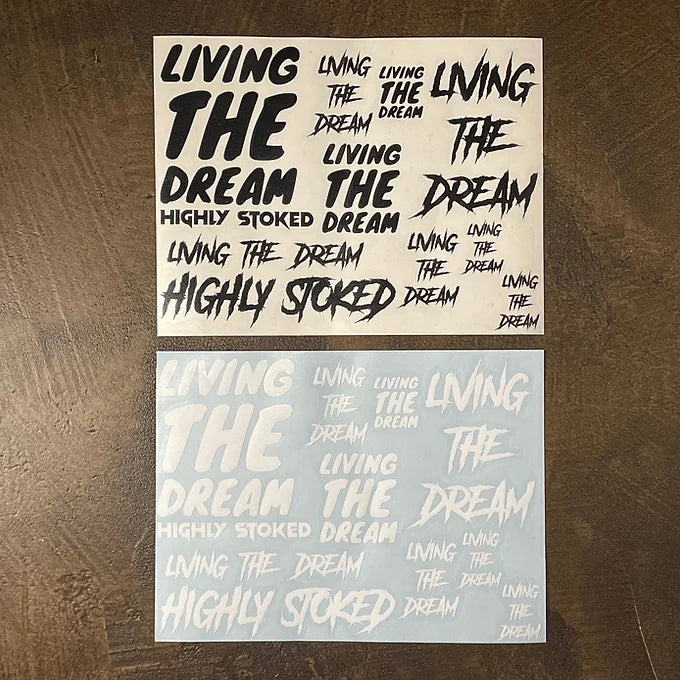 Sticker Bogen Living the Dream