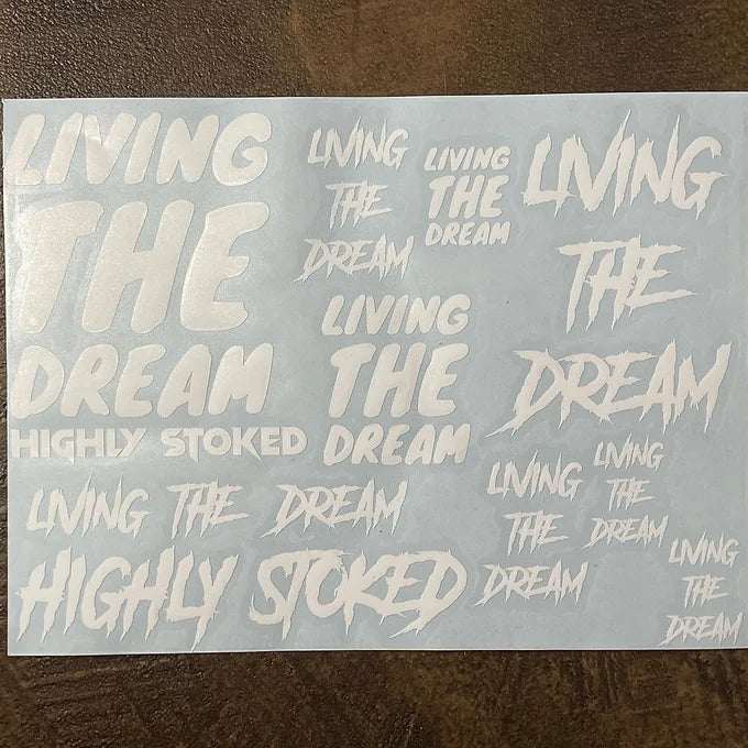 Sticker Bogen Living the Dream