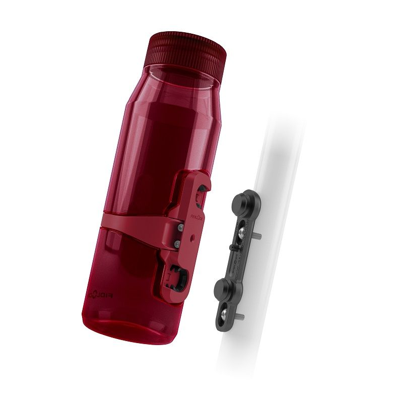 Fidlock TWIST Trinkflasche 700 ml Life – Set (mit Bottle Connector, mit Bike Base). Clear Dark