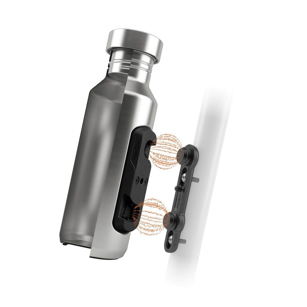 Fidlock TWIST Trinkflasche 600 ml Edelstahl, Set (mit Bottle Connector und Bike Base)