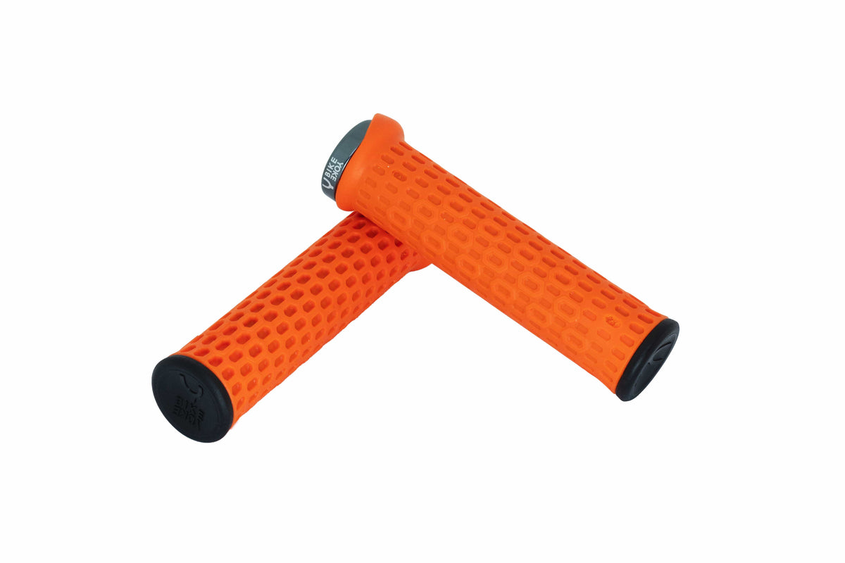 BikeYoke Grippy Lock-on Grip. Lime Blue