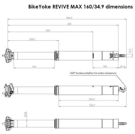 BikeYoke REVIVE Vario-Sattelstütze,