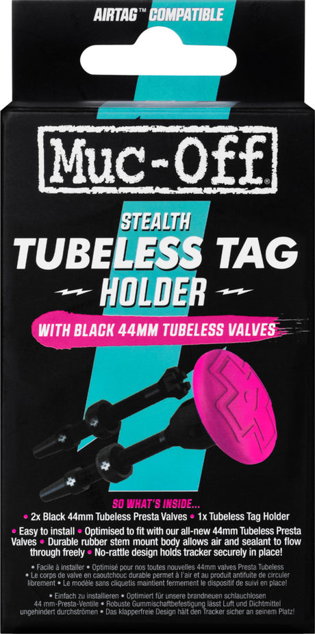 Tubeless Secure Tag Holder + Valve Kit black