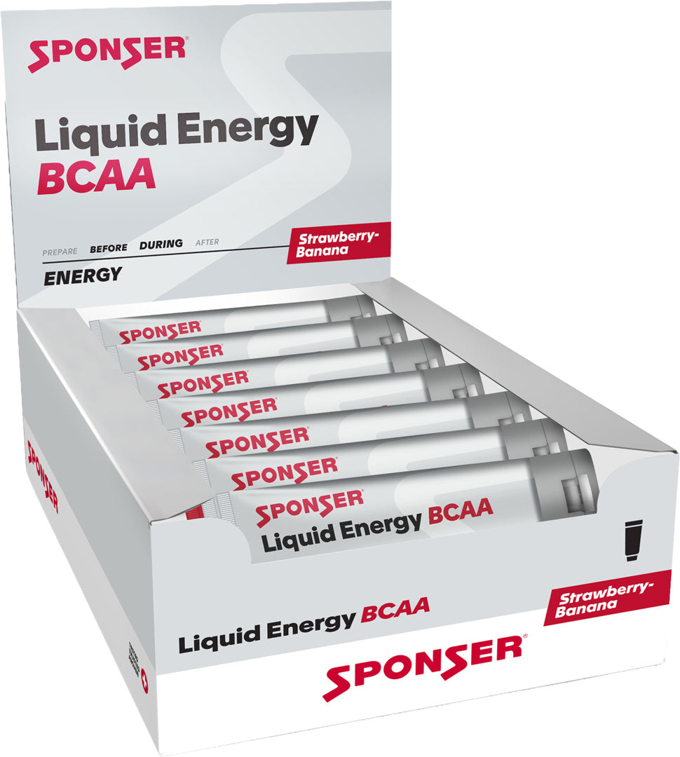 Sponser Liquid Energy BCAA, STRAWBERRY-BANANA Display (18 x