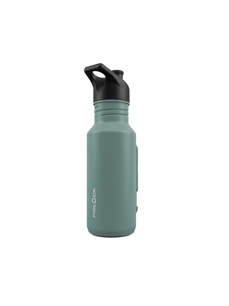 Fidlock TWIST Trinkflasche 400 ml Edelstahl – Set (mit Bottle Connector, mit Bike Base). Pine