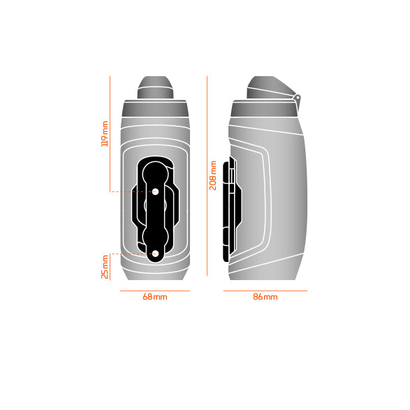 Fidlock TWIST Trinkflasche 590 ml – Single (mit Bottle Connector, ohne Bike Base).