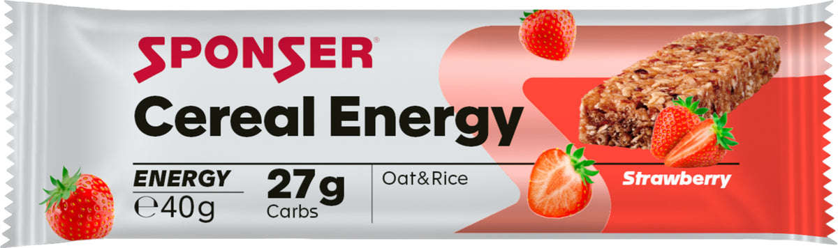 Sponser Cereal Energy Bar, STRAWBERRY Display (20 x 40 g)