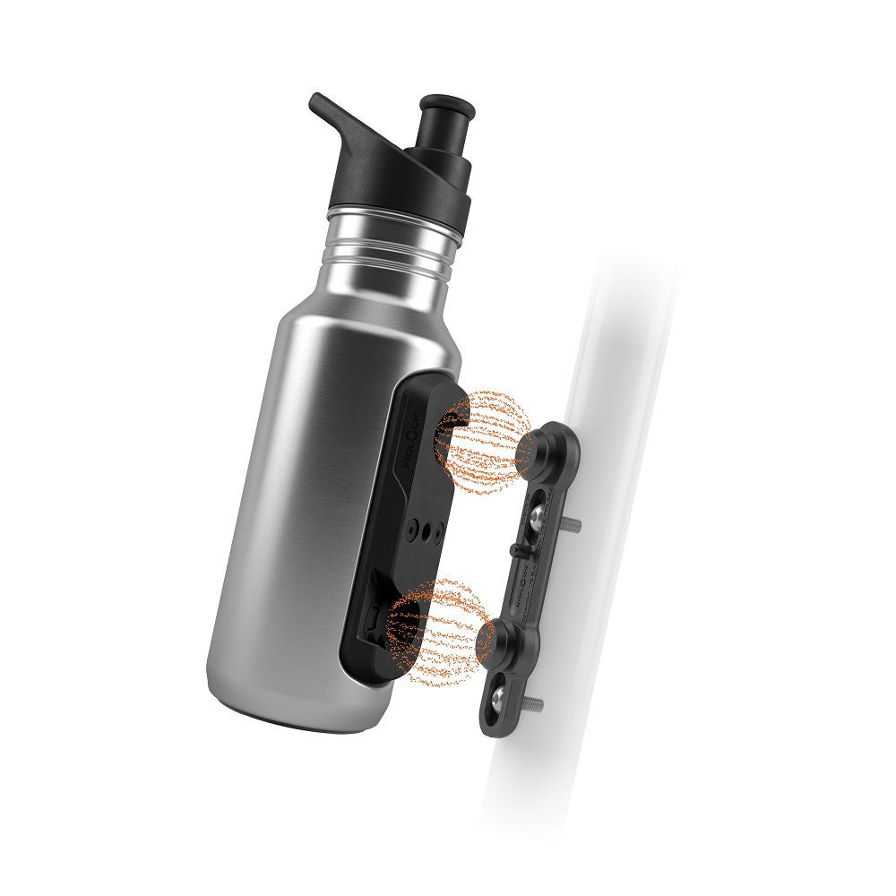 Fidlock TWIST Trinkflasche 400 ml Edelstahl – Set (mit Bottle Connector, mit Bike Base). Pine