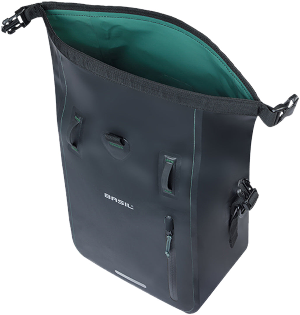Bikepacking/Zubehör Basil Rivo M Einzeltasche, Tarp. MIK Hooks, 12-15L, schwarz
