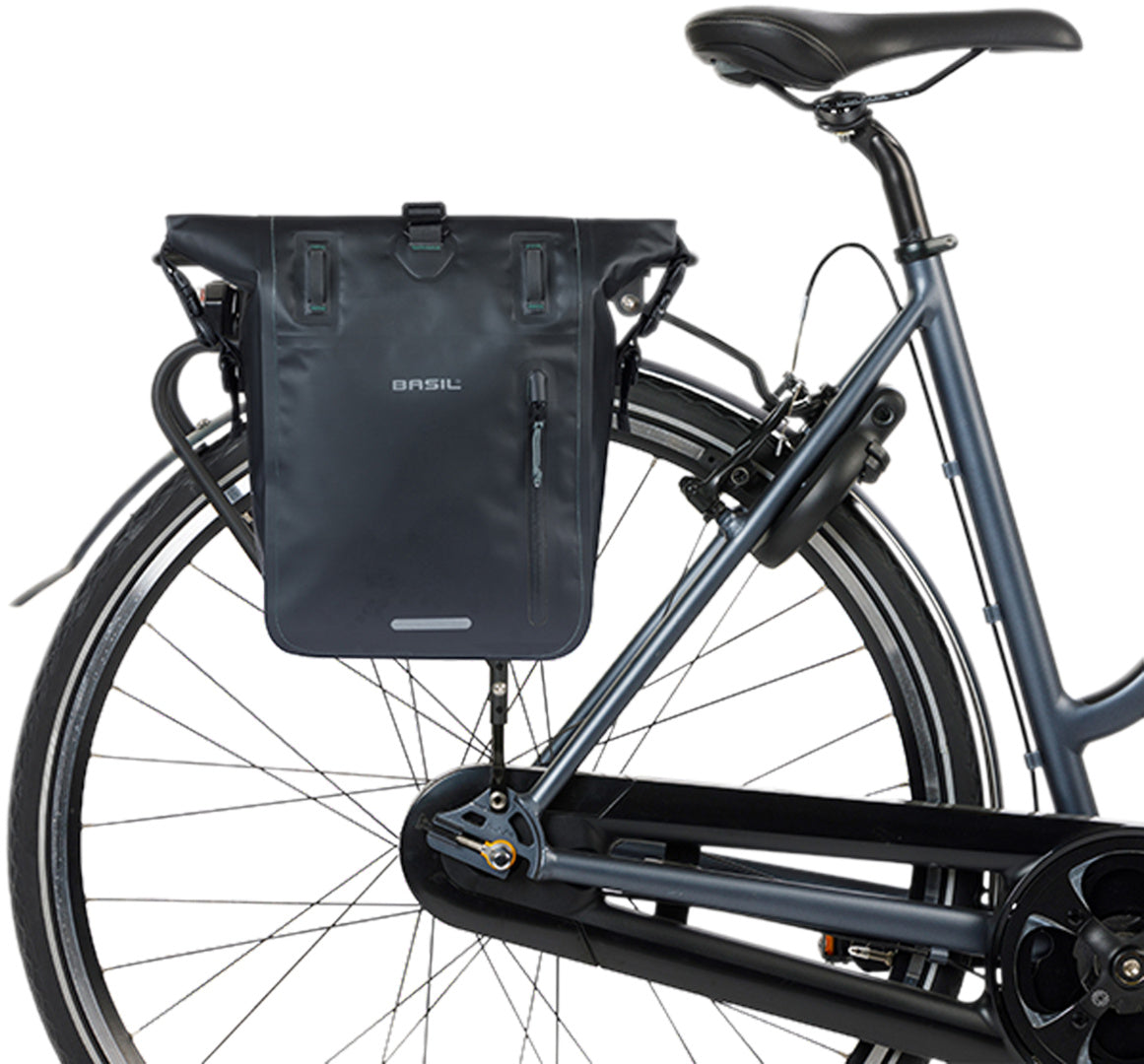 Bikepacking/Zubehör Basil Rivo M Einzeltasche, Tarp. MIK Hooks, 12-15L, schwarz