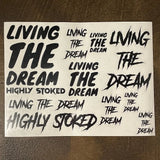 Sticker Bogen Living the Dream
