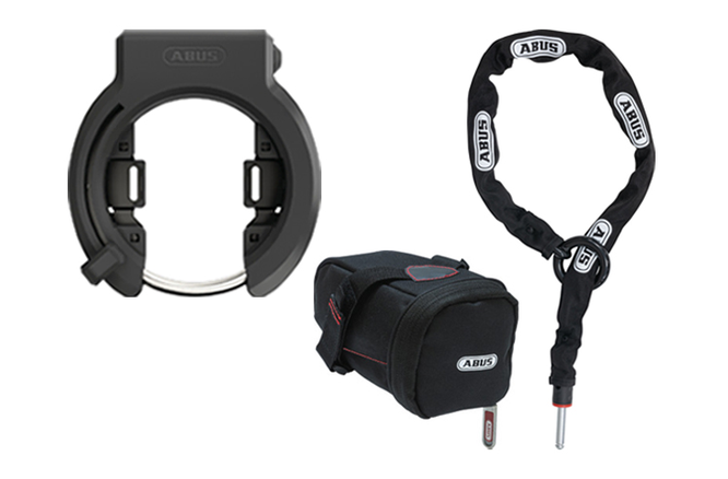 ABUS Rahmenschloss Granit XPlus 6950M NR & Kette 6KS/100 schwarz schwarz