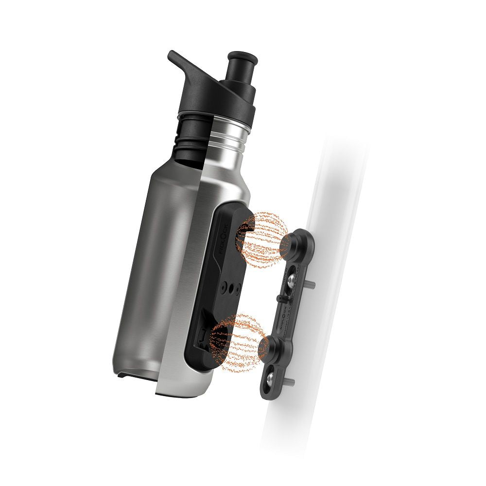 Fidlock TWIST Trinkflasche 400 ml Edelstahl – Set (mit Bottle Connector, mit Bike Base). Pine