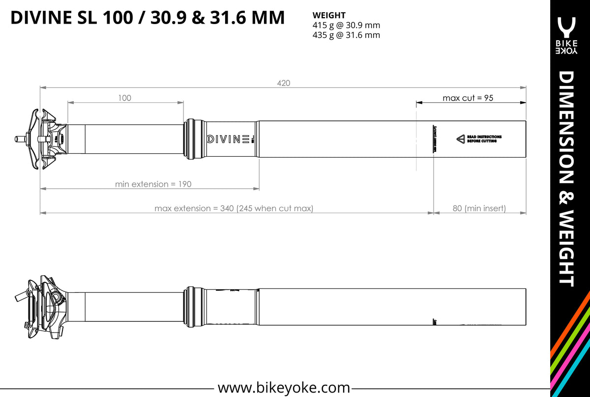 BikeYoke DIVINE SL Vario-Sattelstütze,