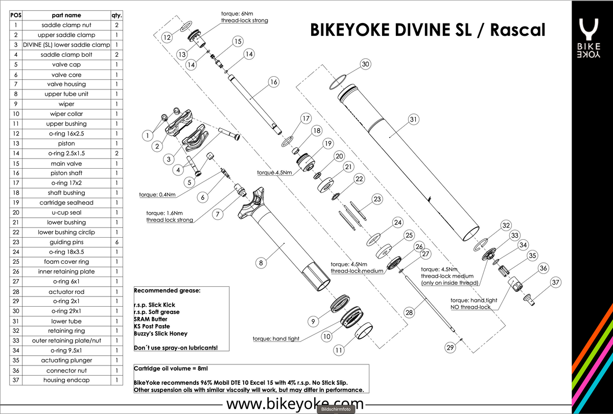 BikeYoke DIVINE SL Vario-Sattelstütze, 100 mm ohne Hebel 31.6 mm