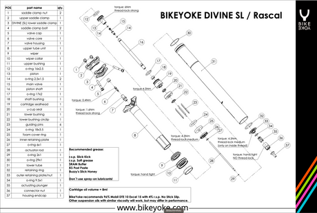 BikeYoke DIVINE SL Vario-Sattelstütze, 100 mm ohne Hebel 31.6 mm