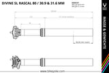 BikeYoke DIVINE SL Rascal Dropper Post, 31.6 mmohne Hebel